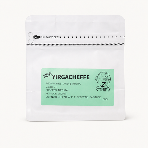 Z3 Specialty Coffee Yirgacheffe coffee beans in a white pouch